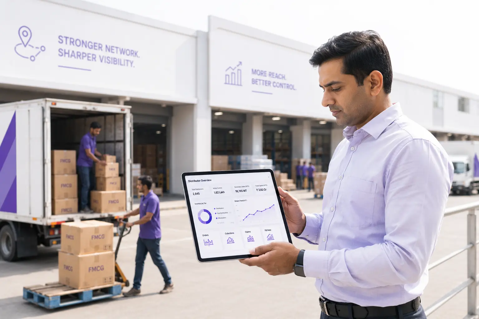 Distributor visibility platform helping FMCG brands monitor distributor inventory, secondary sales, trade spend, collections, and commercial performance across expanding multi-tier distribution networks.
